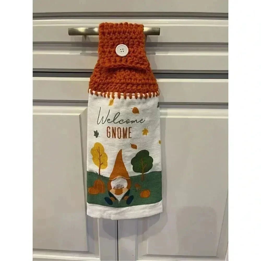 Crochet Top Kitchen Towel-Welcome Gnomes